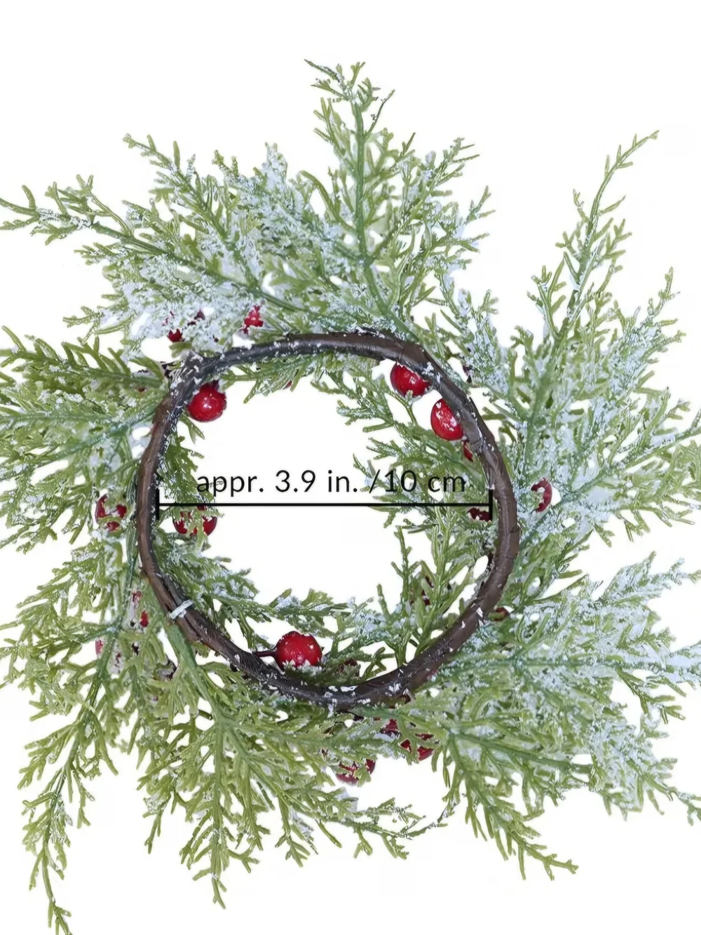 Cozy Holiday Candle Centerpiece with Red Berries. 4 Piece Set. NEW.